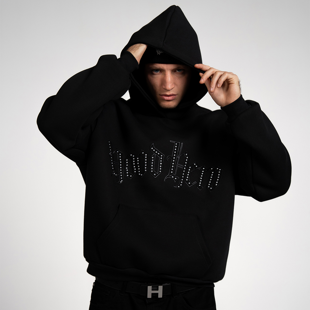 Oversize Tank-Hoodie - Jet Black